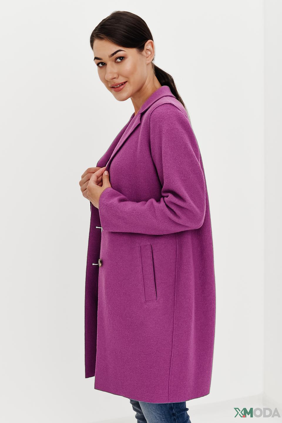 Пальто Oui шерстяное фуксия