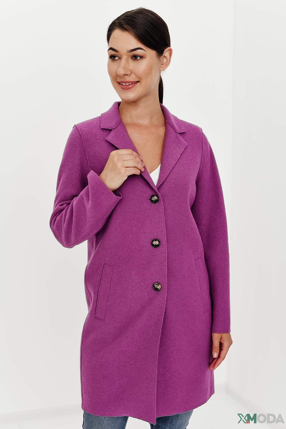 Пальто Oui шерстяное фуксия