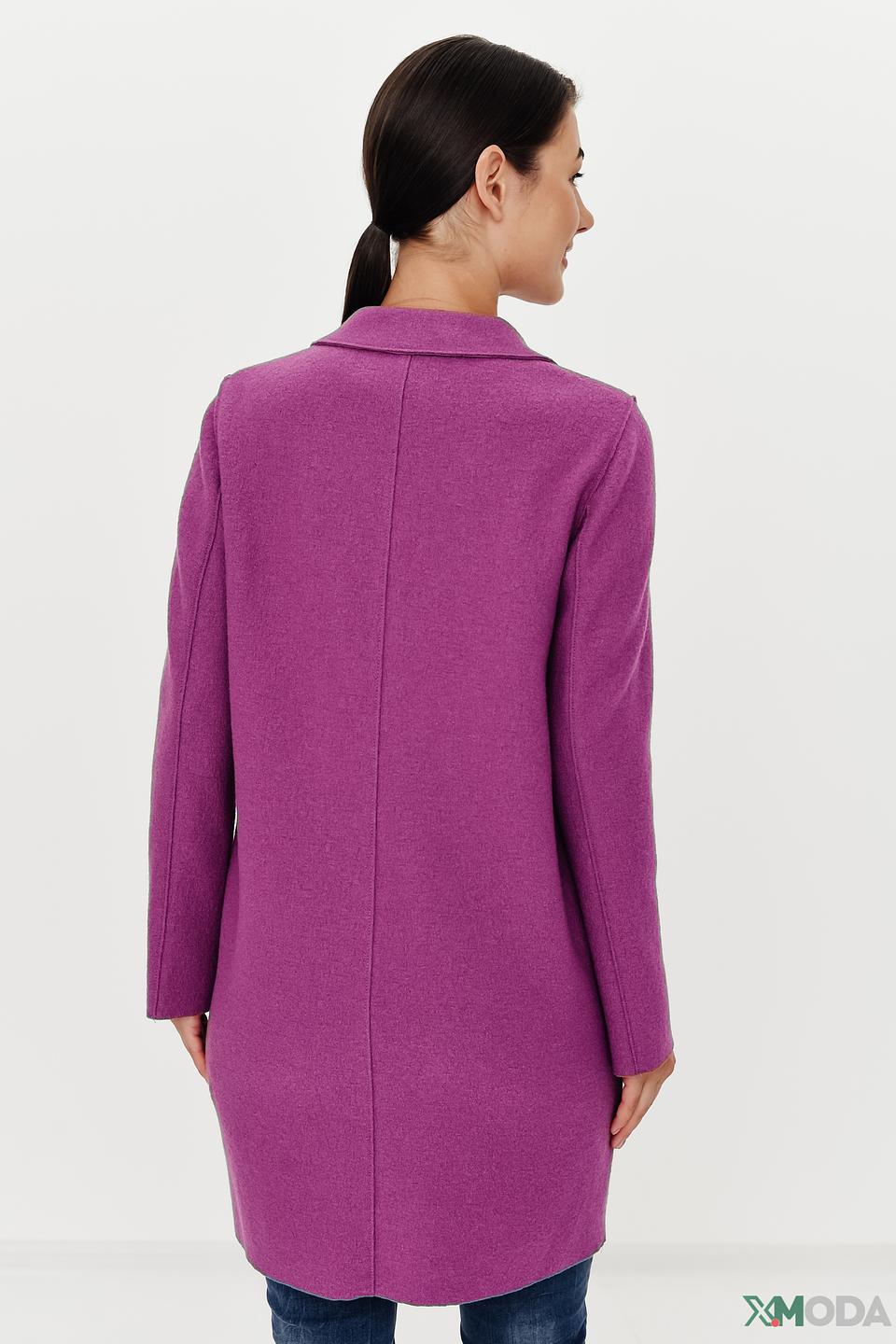 Пальто Oui шерстяное фуксия