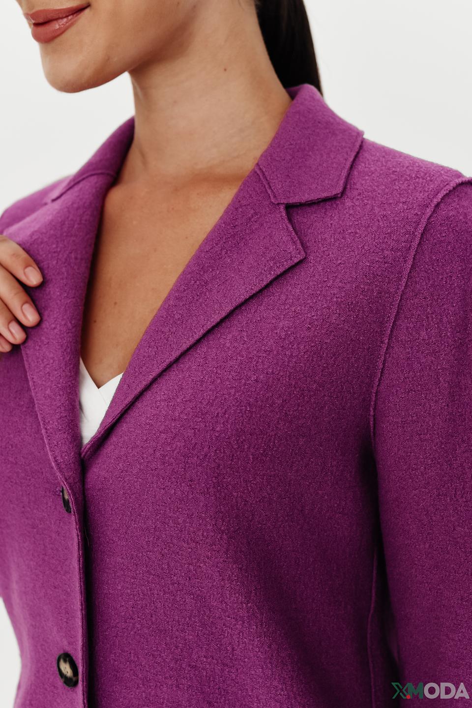 Пальто Oui шерстяное фуксия