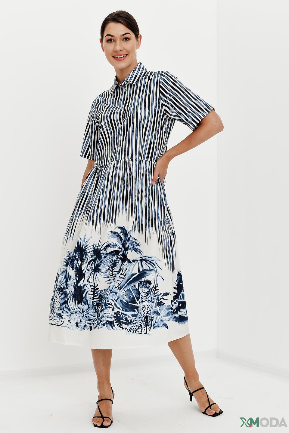 Платье Margittes в полоску и с принтом