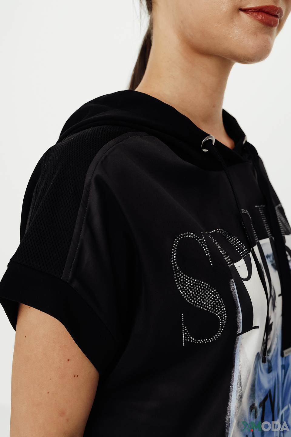 Блуза Monari с принтом чёрная