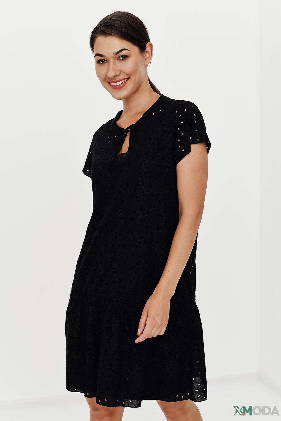 Платье Lecomte чёрное с вышивкой