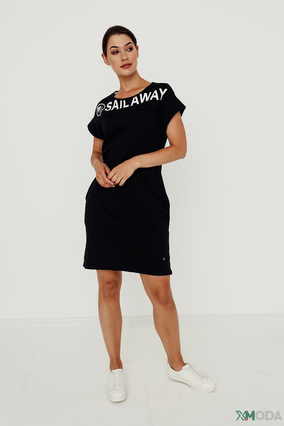 Платье Monari с принтом Sail Away чёрное