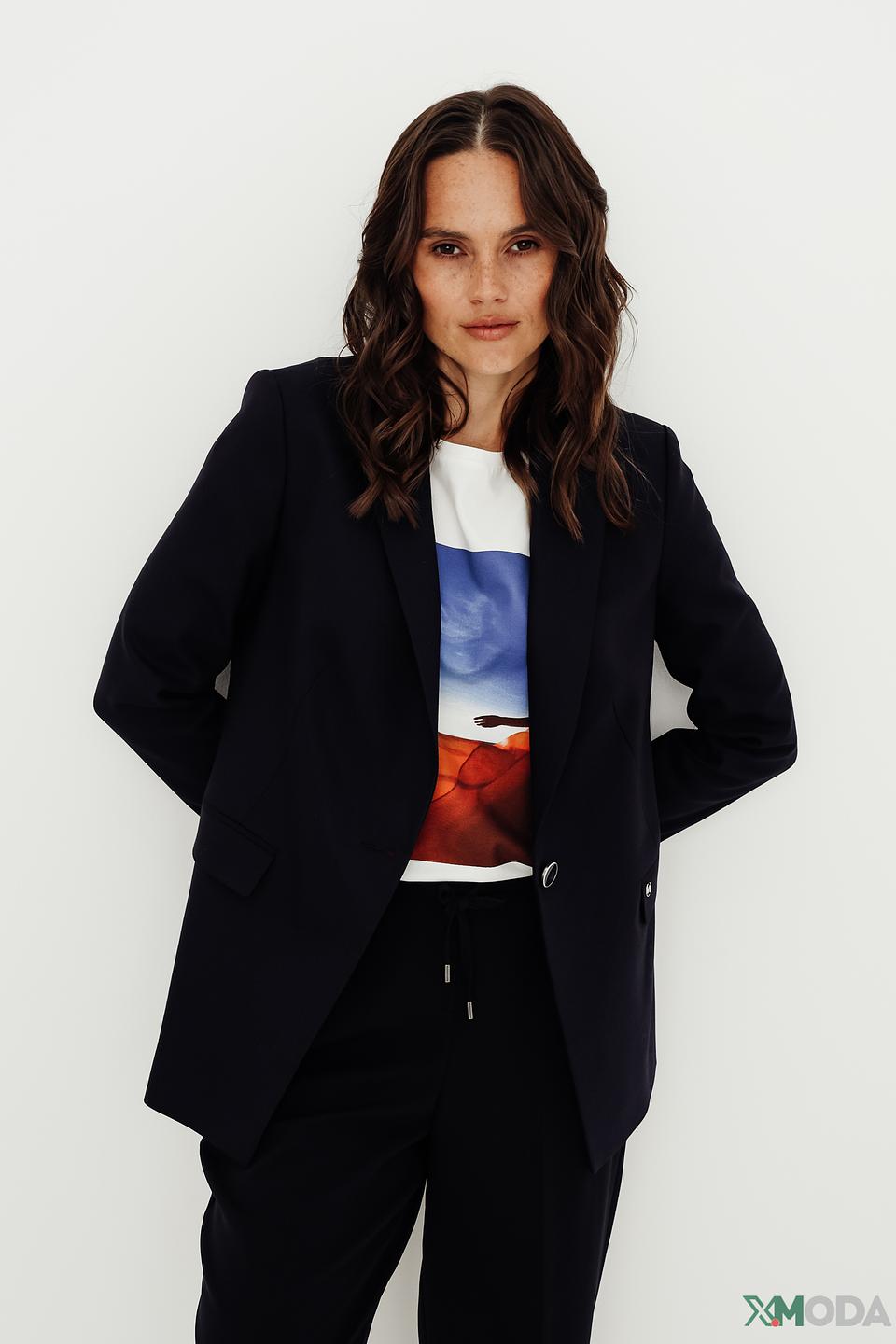 Жакет Comma приталенный тёмно-синий