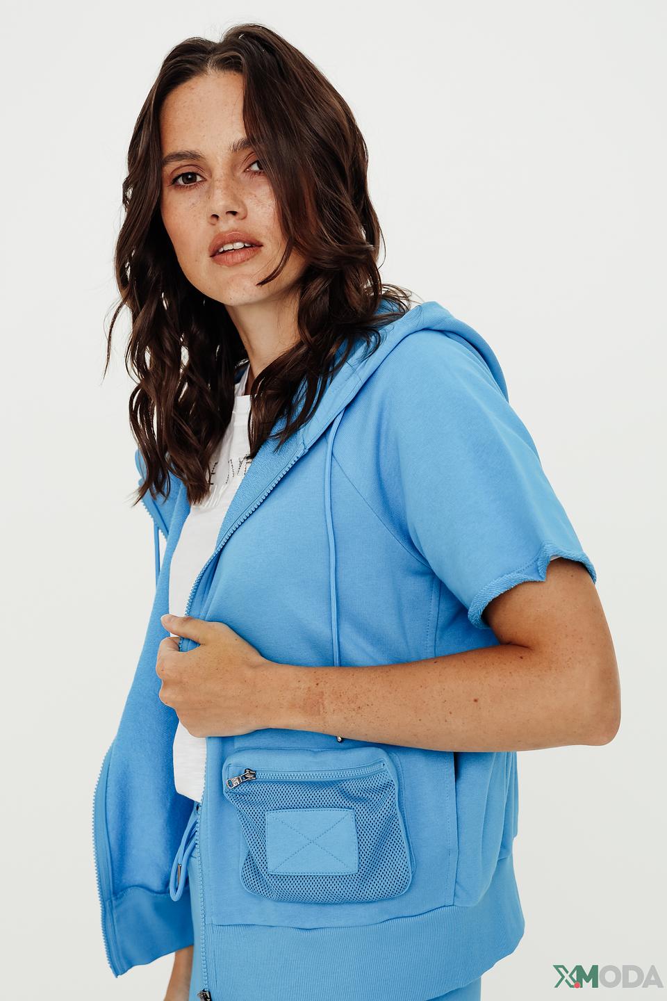 Жакет Margittes голубой с капюшоном