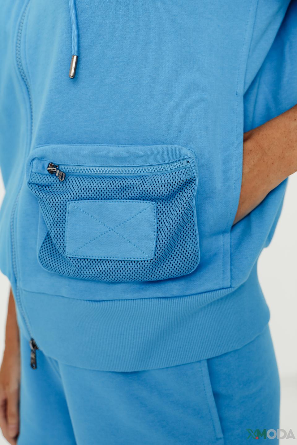 Жакет Margittes голубой с капюшоном