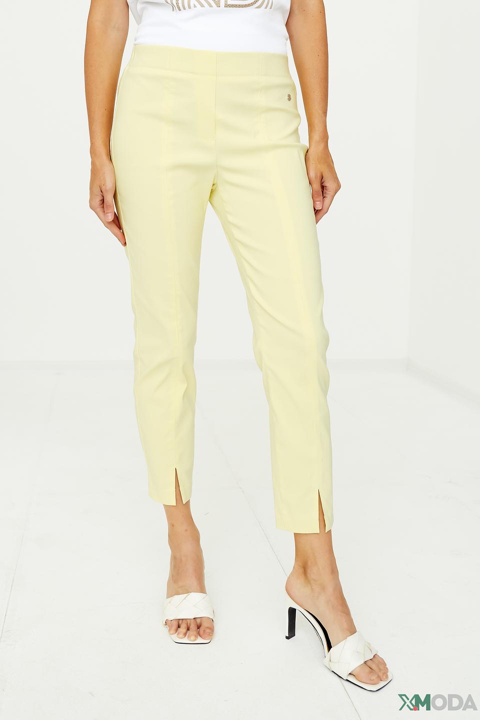 Брюки Bianca с разрезами лимонные