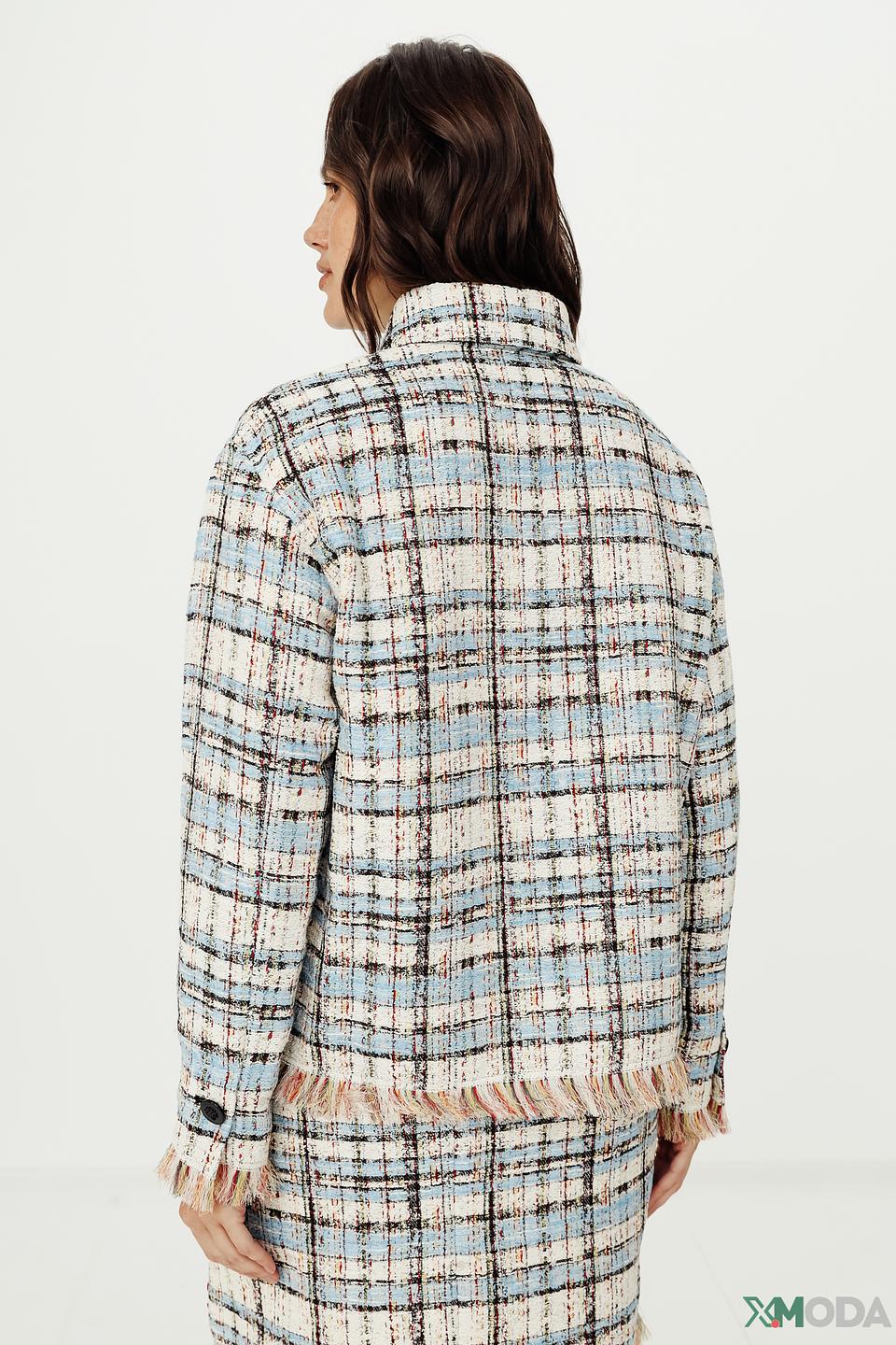 Жакет Marc Cain в клетку голубой