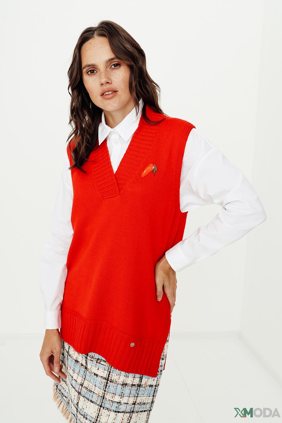 Жилет Marc Cain вязаный красный