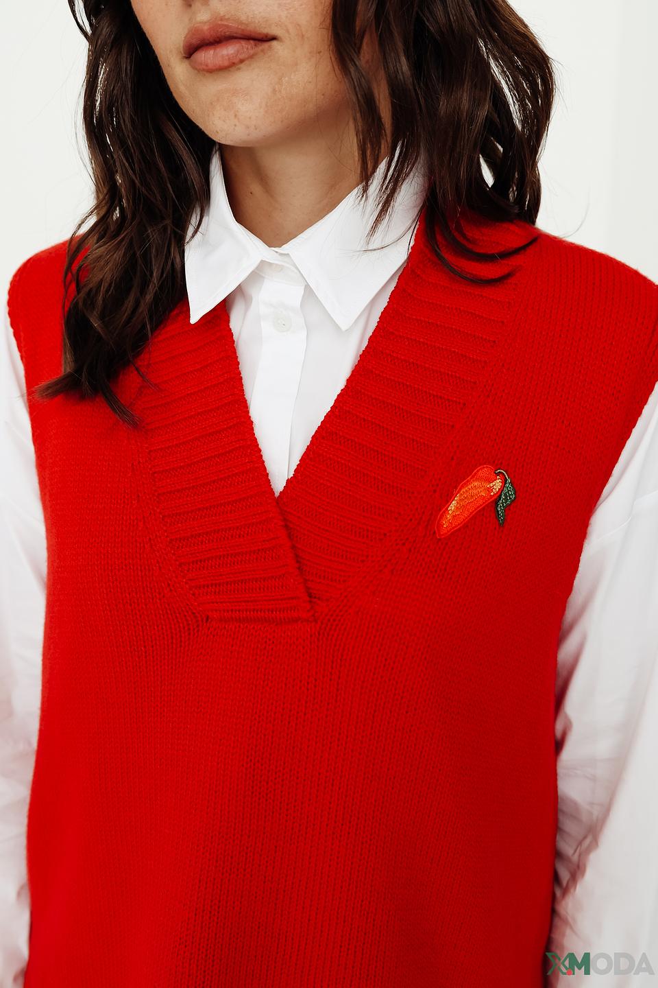 Жилет Marc Cain вязаный красный
