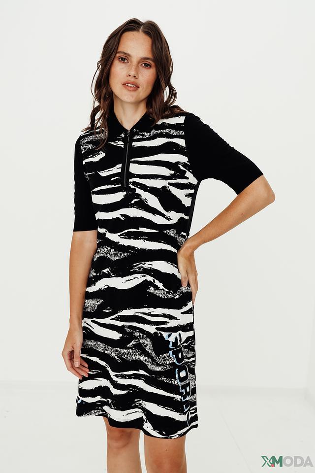 Платье Marc Cain приталенное зебро-принт