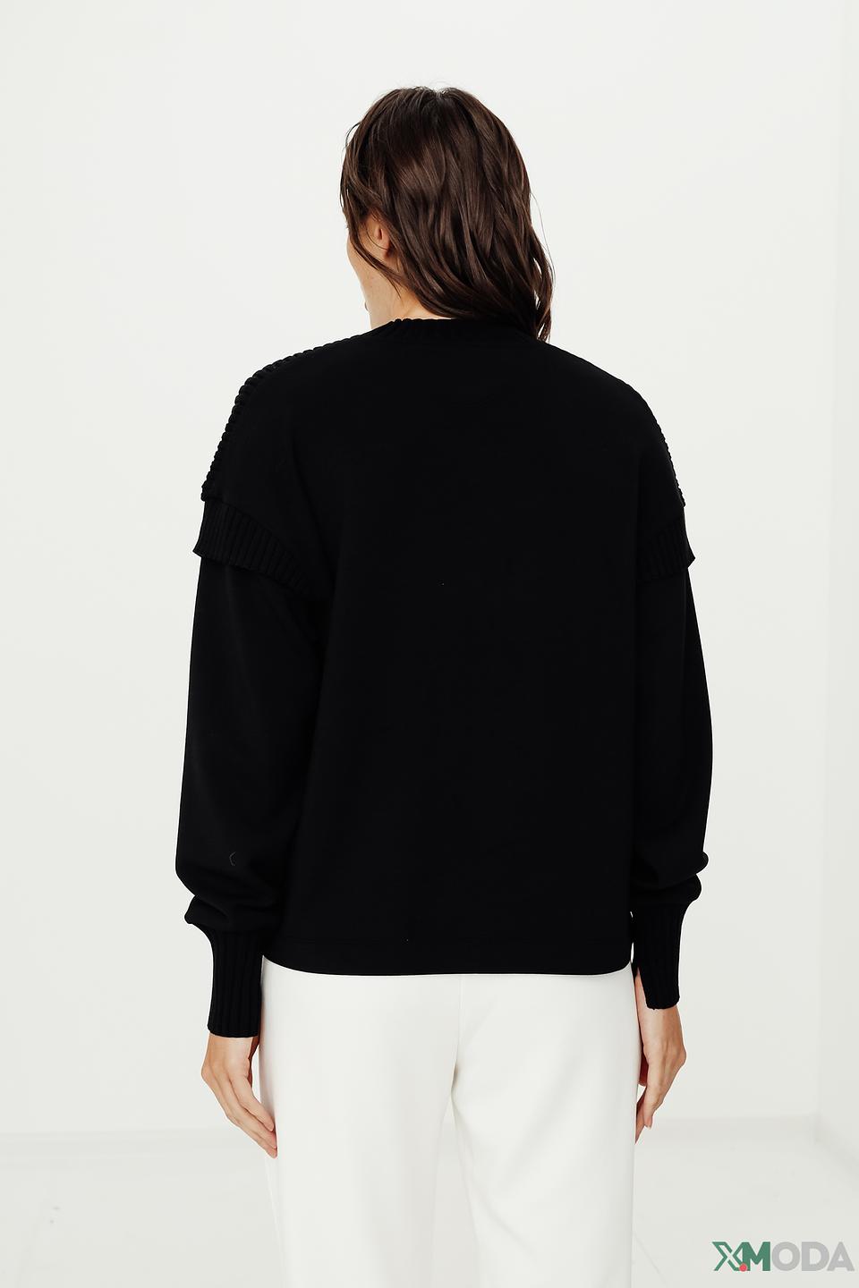 Пуловер Marc Cain чёрный с плечами