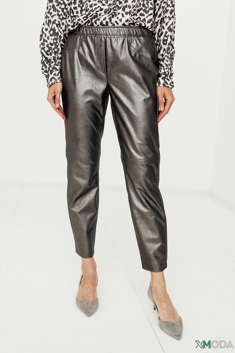 Брюки кожа Luisa Cerano серые