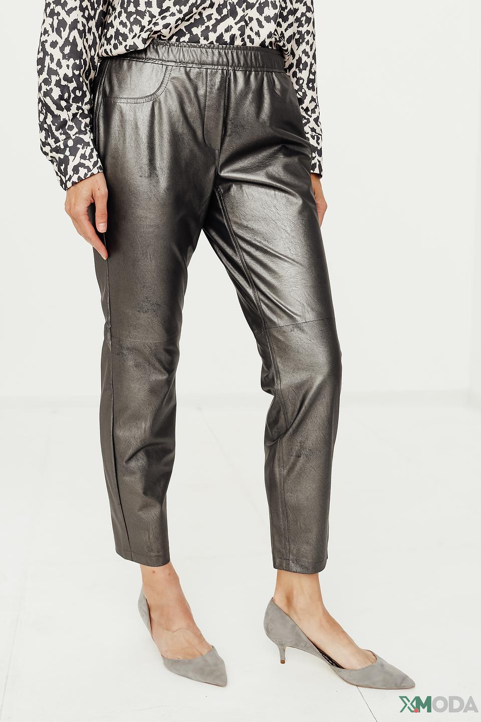 Брюки кожа Luisa Cerano серые