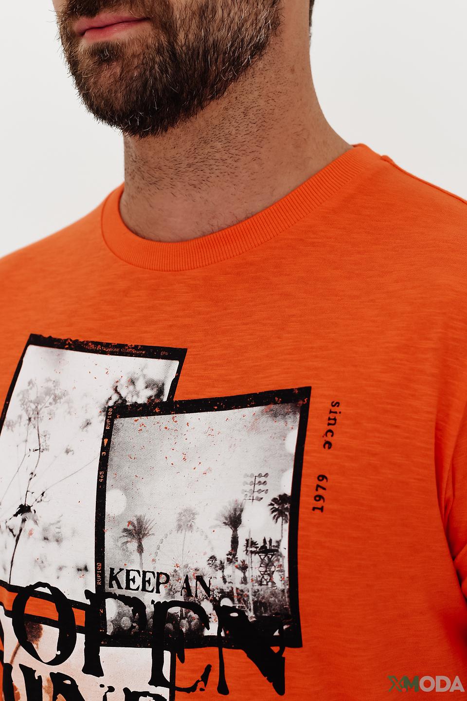 Футболка Lerros с принтом оранжевая