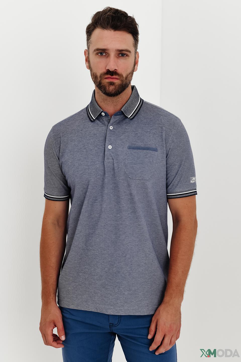 Поло Claudio Campione меланж с отделкой