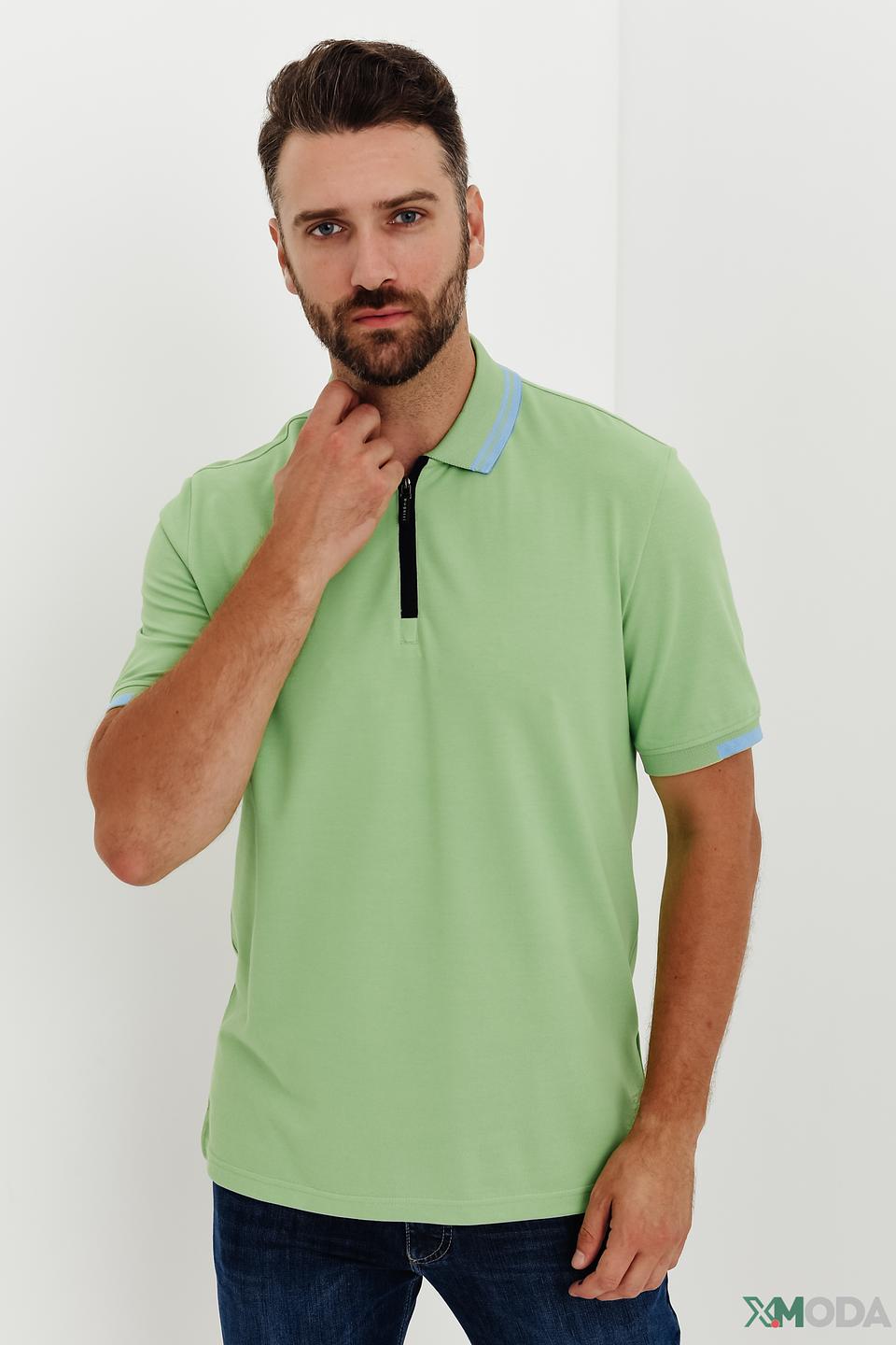 Поло Bugatti лайм с молнией