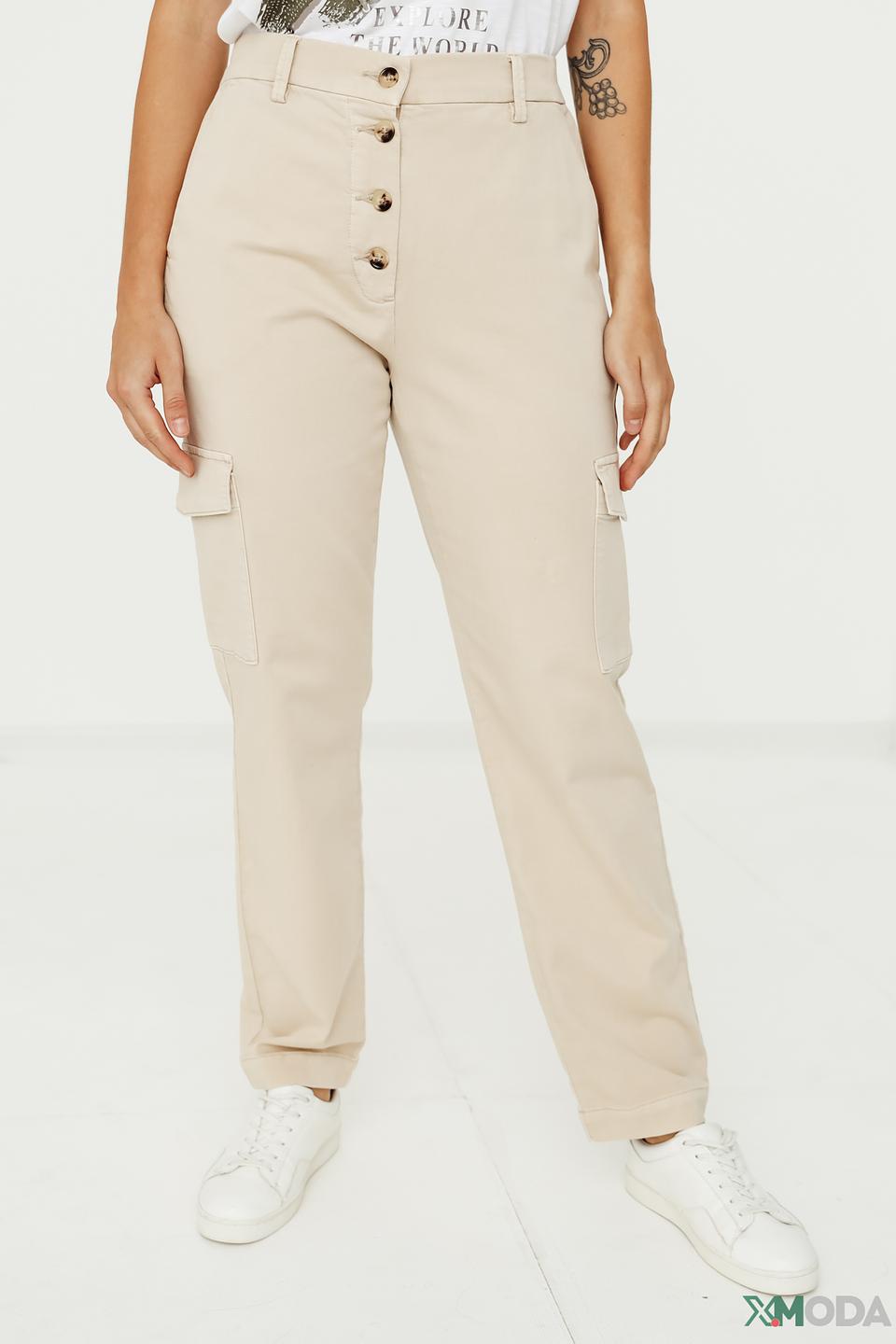 Брюки карго Comma бежевые