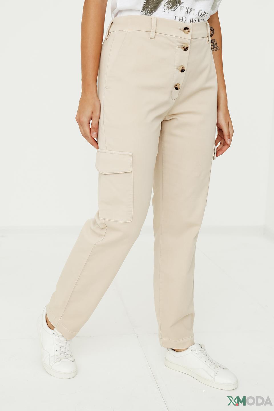 Брюки карго Comma бежевые