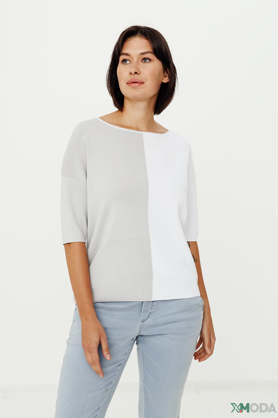 Пуловер Bianca с контрастными вставками