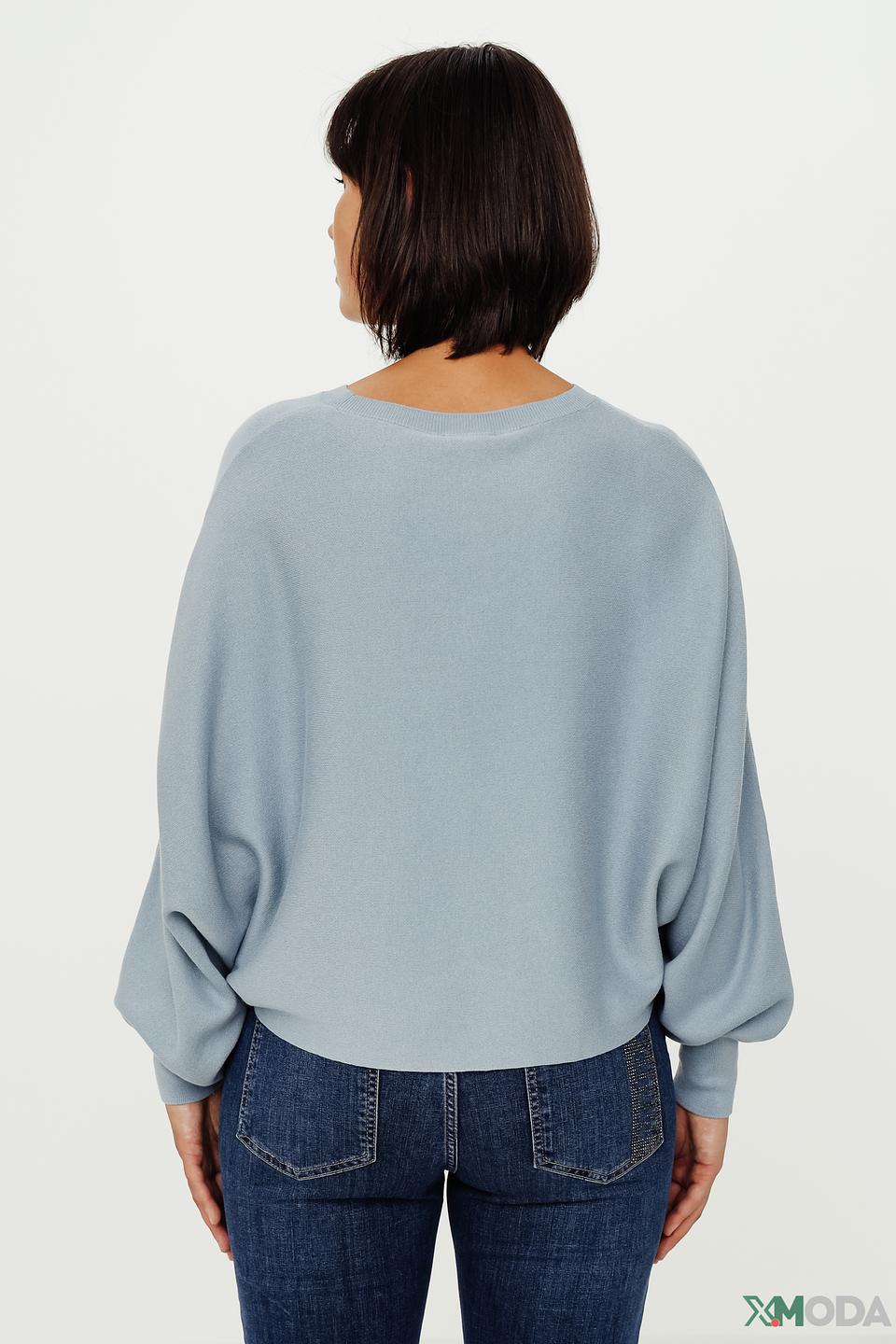 Пуловер Monari с вышивкой SHI голубой