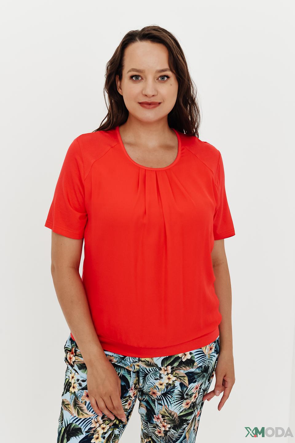 Блуза Frank Walder алая с драпировкой