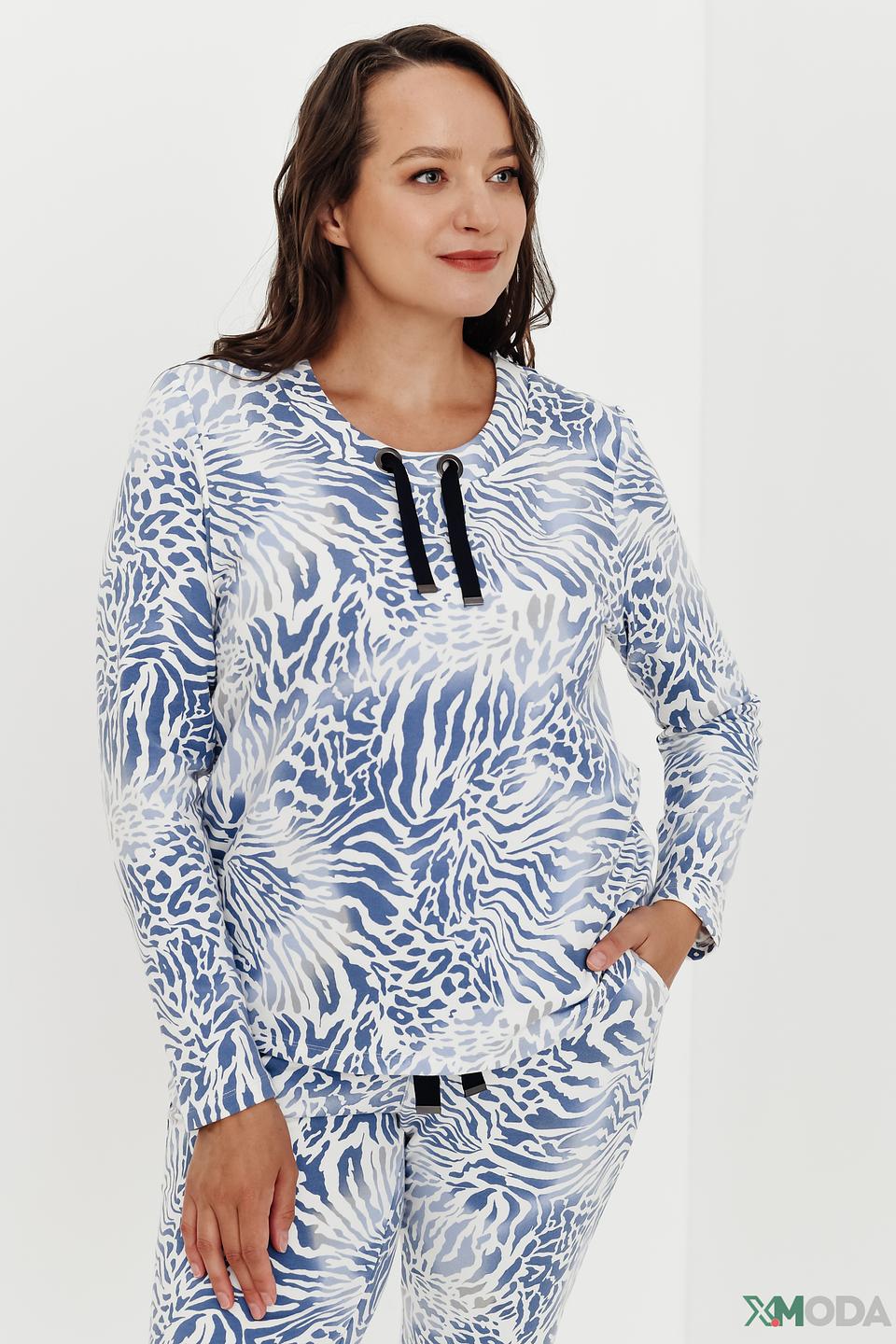 Пуловер Lebek с принтом зебра