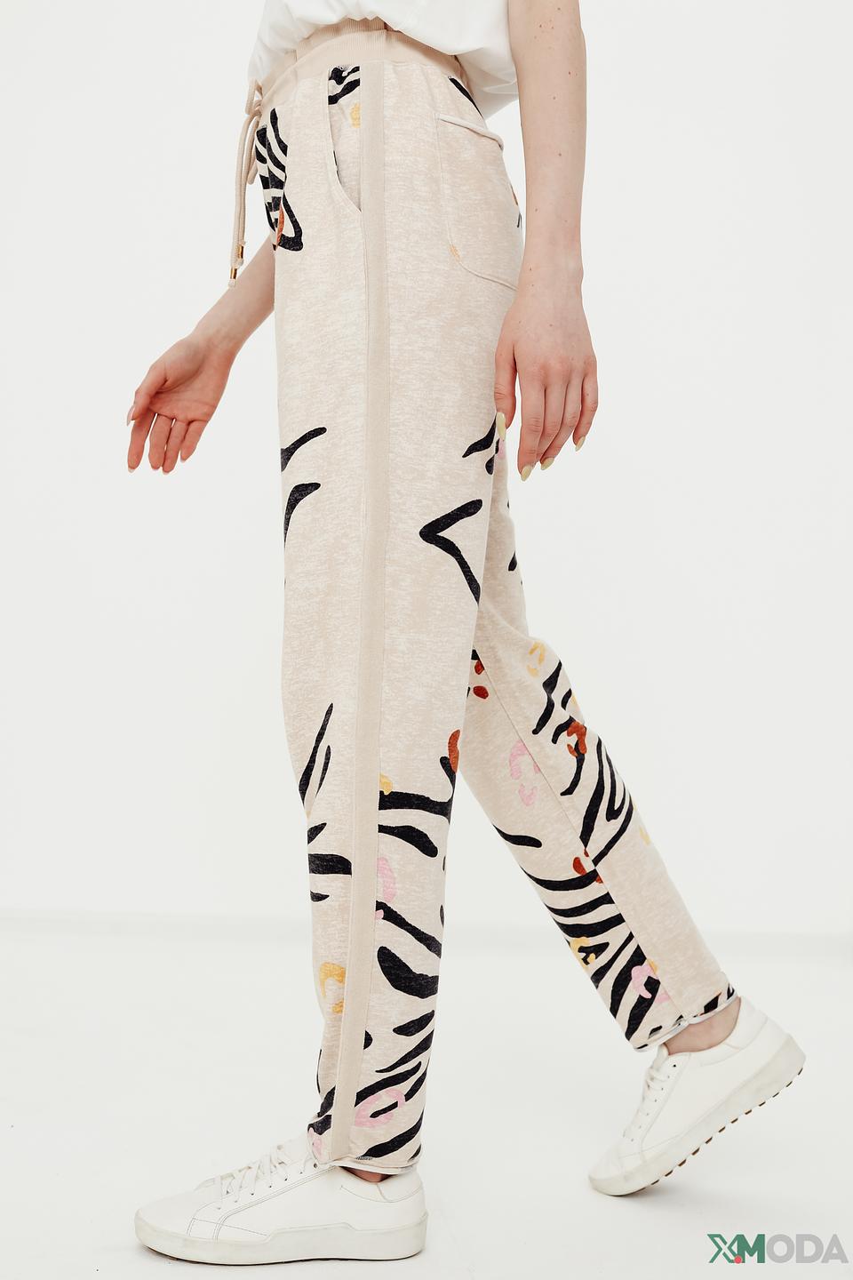 Брюки Oui с принтом зебра