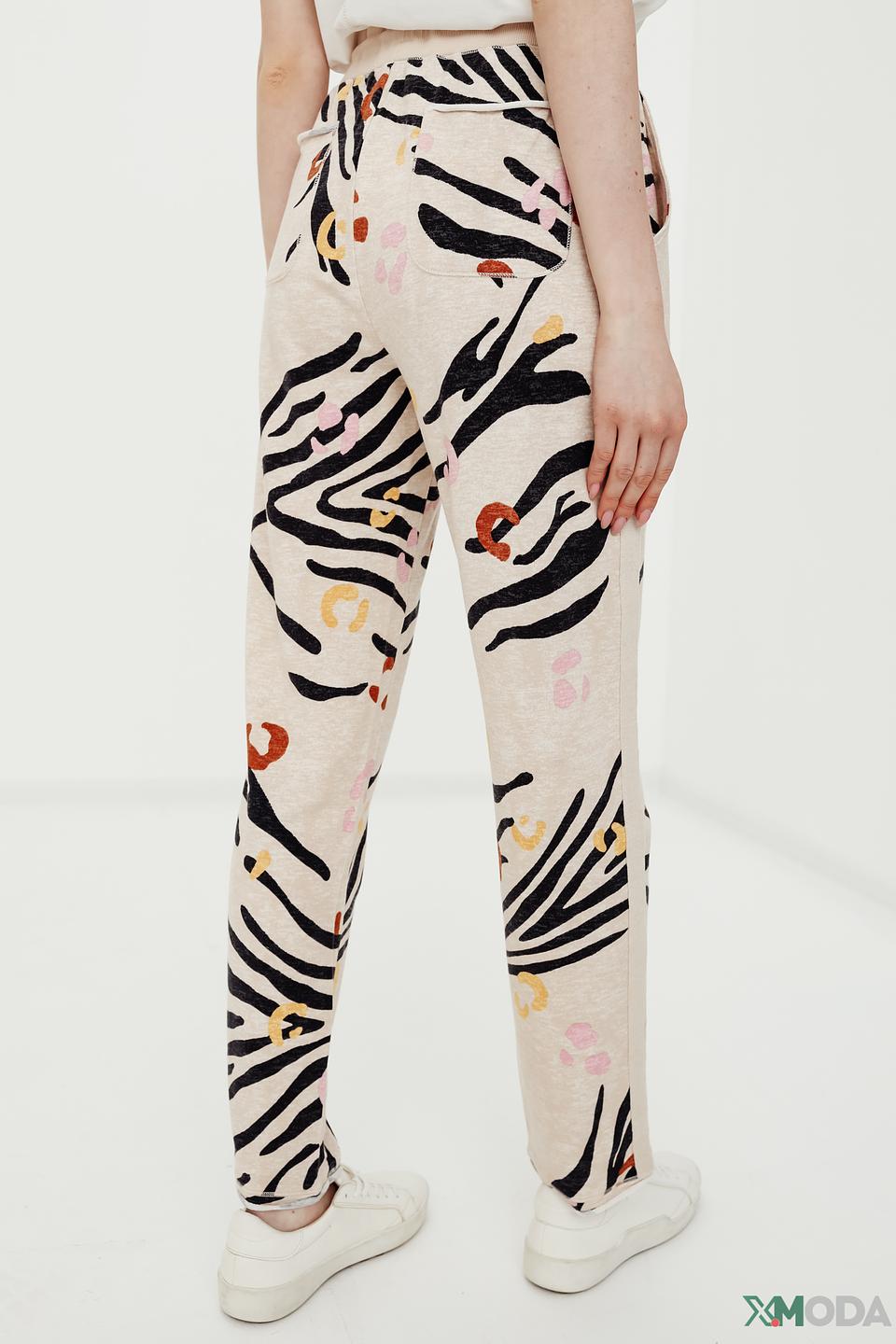 Брюки Oui с принтом зебра