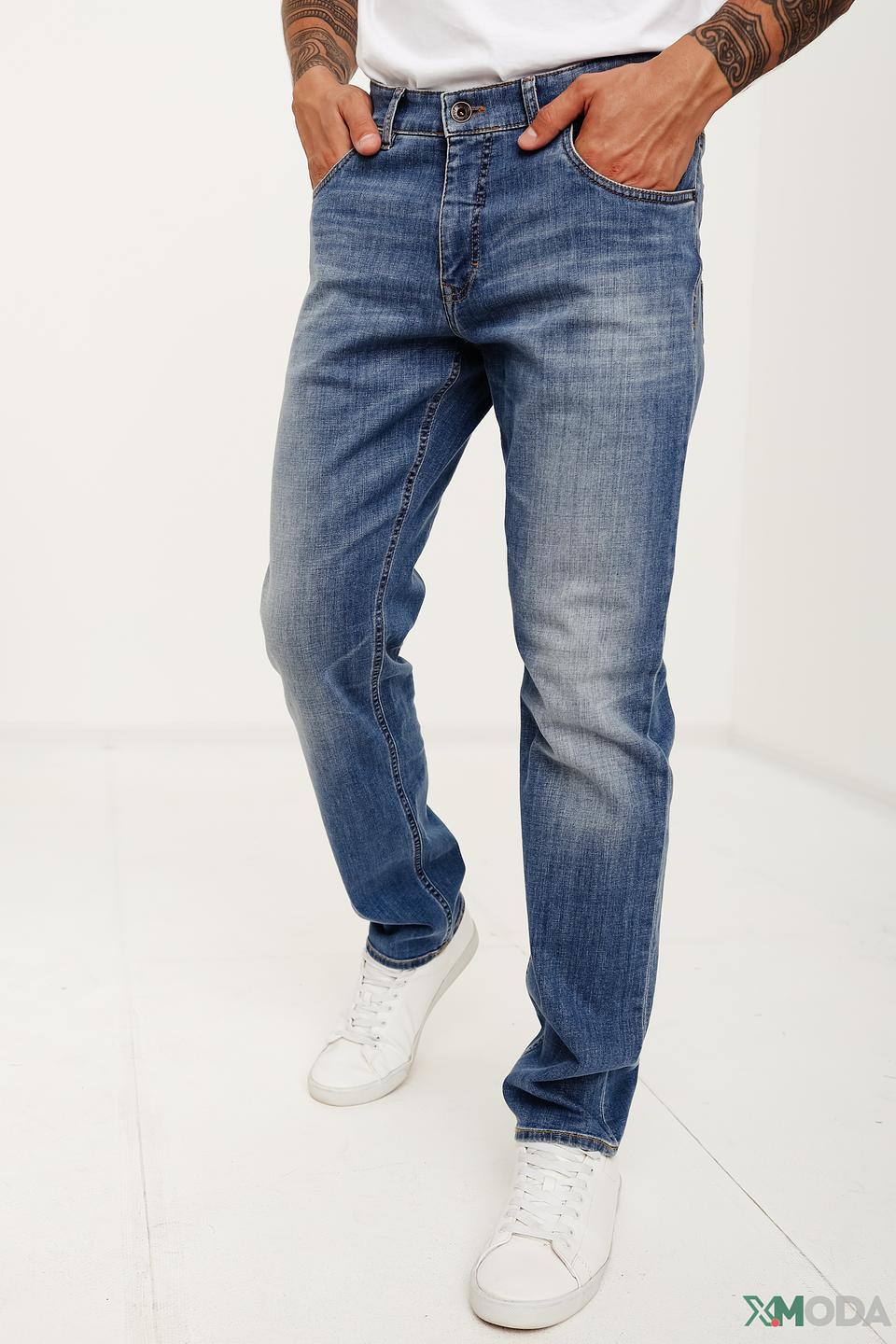 Джинсы Gardeur синие с потертостями