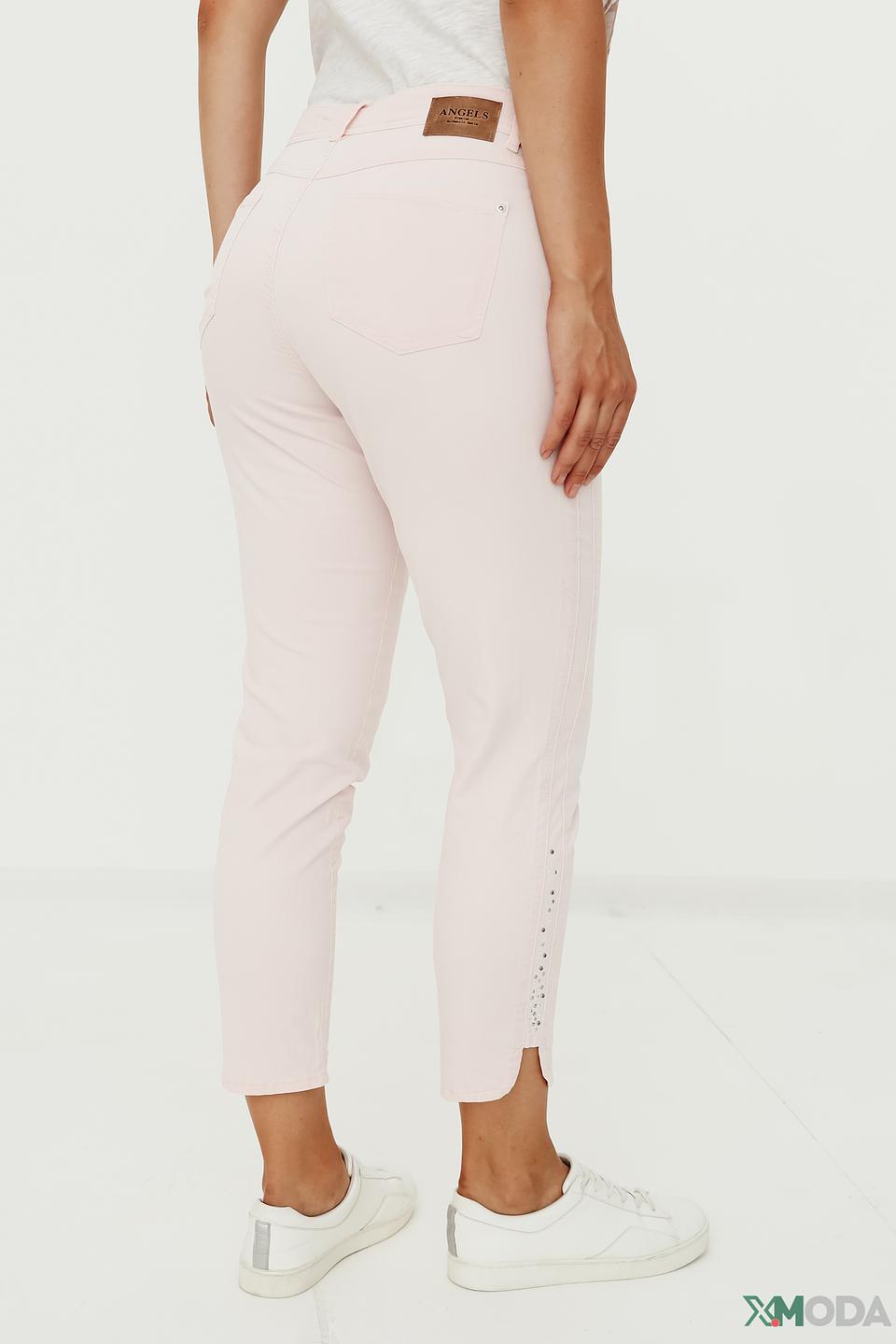 Джинсы Angels с вышивкой светло-розовые