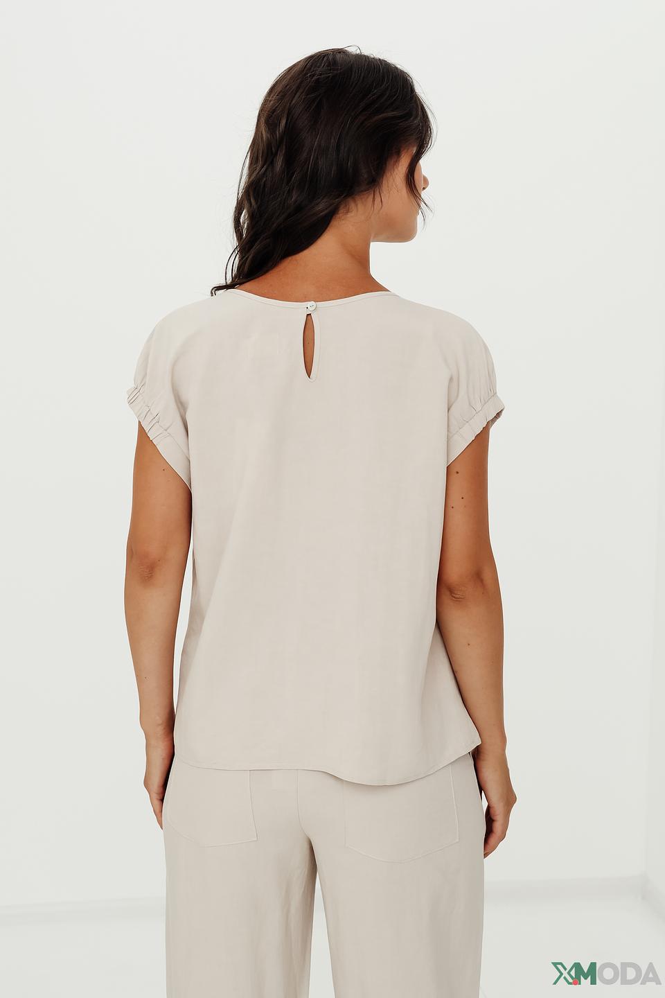 Блуза UNQ с карманами бежевая
