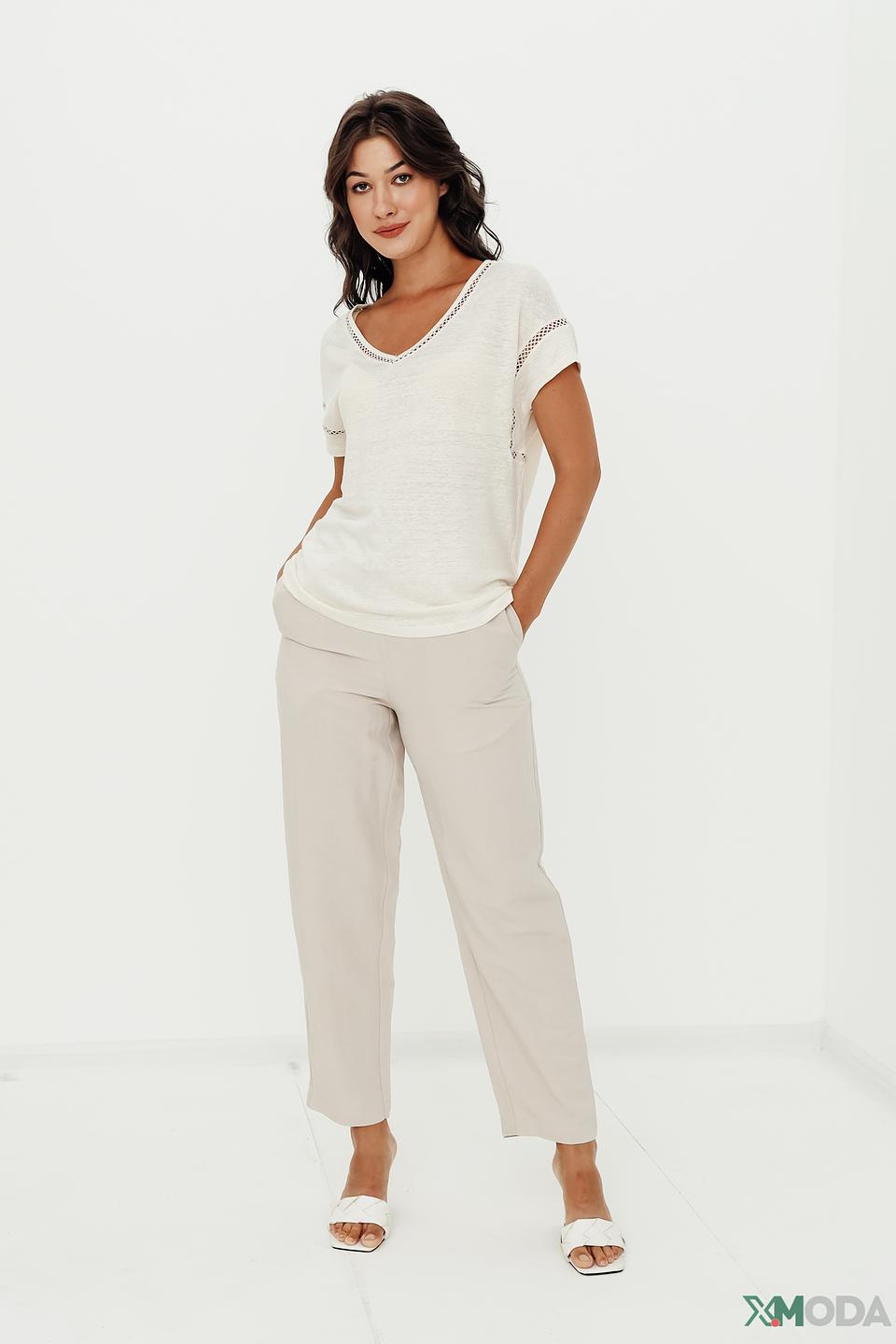 Брюки UNQ бежевые с завязками