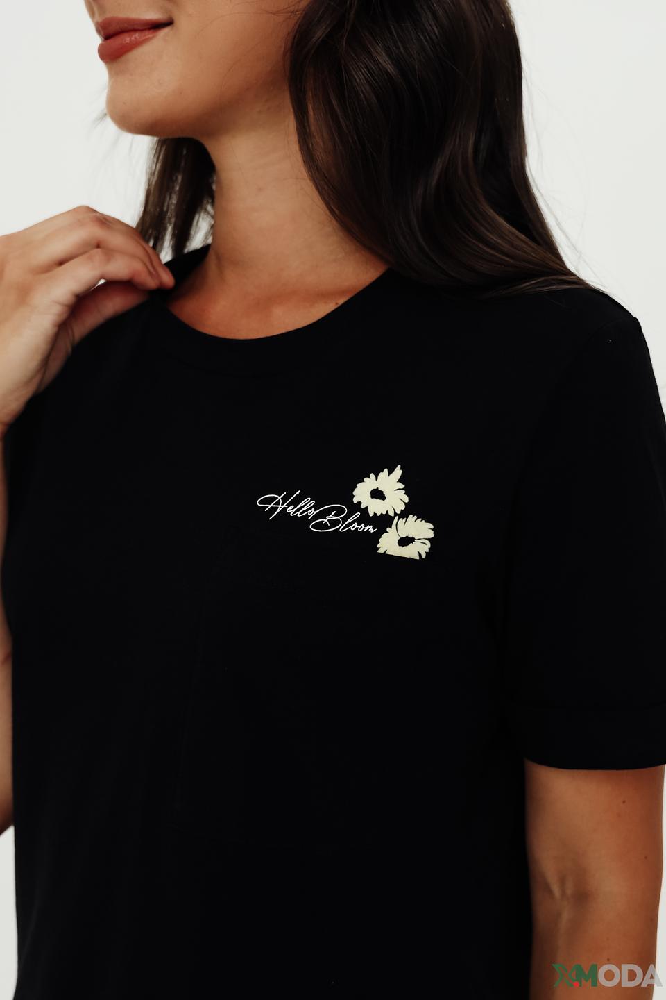 Футболка Taifun с принтом чёрная