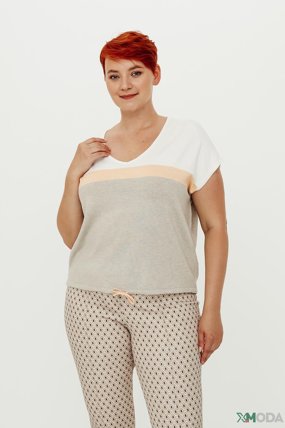 Пуловер Bianca цветовой блок