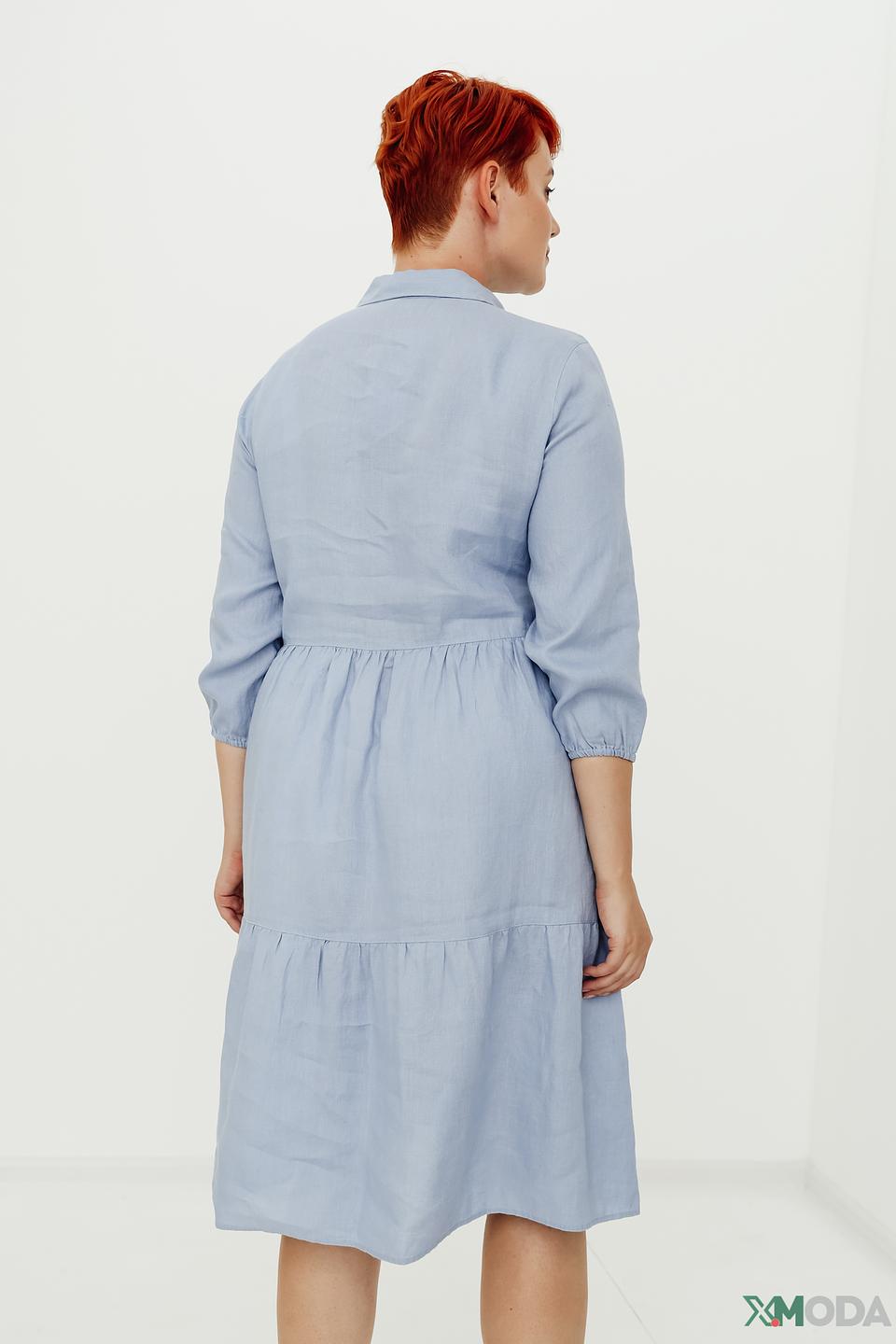 Платье Lebek льняное голубое