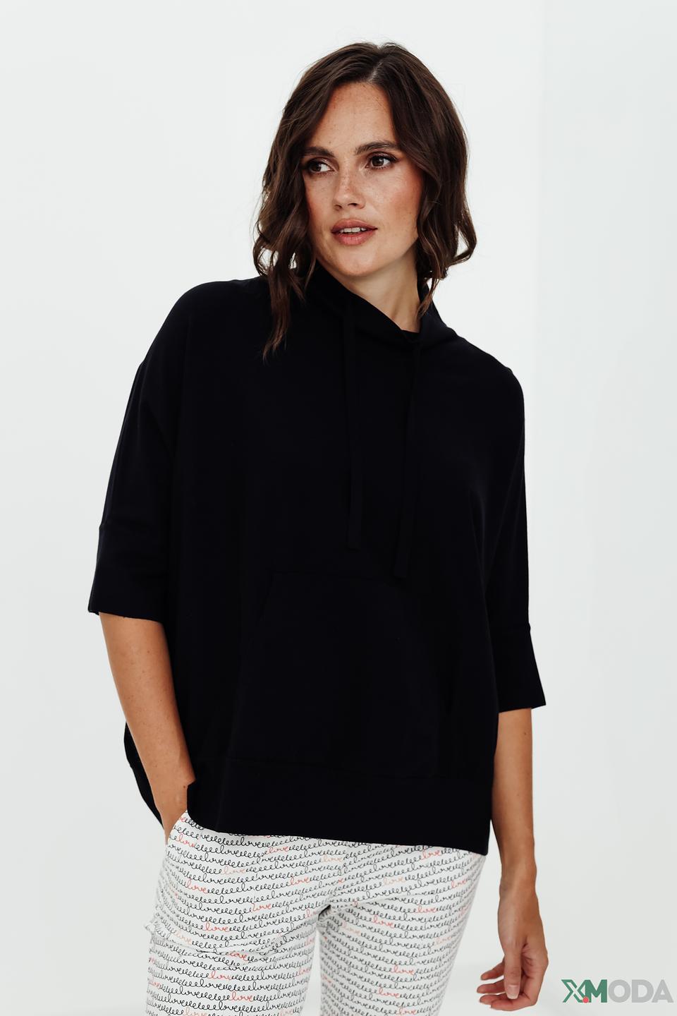 Пуловер Maerz с капюшоном чёрный