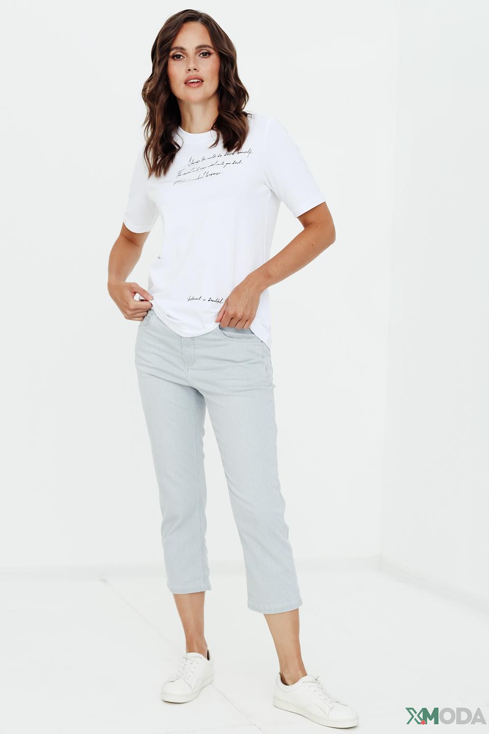 Капри Angels в полоску голубой