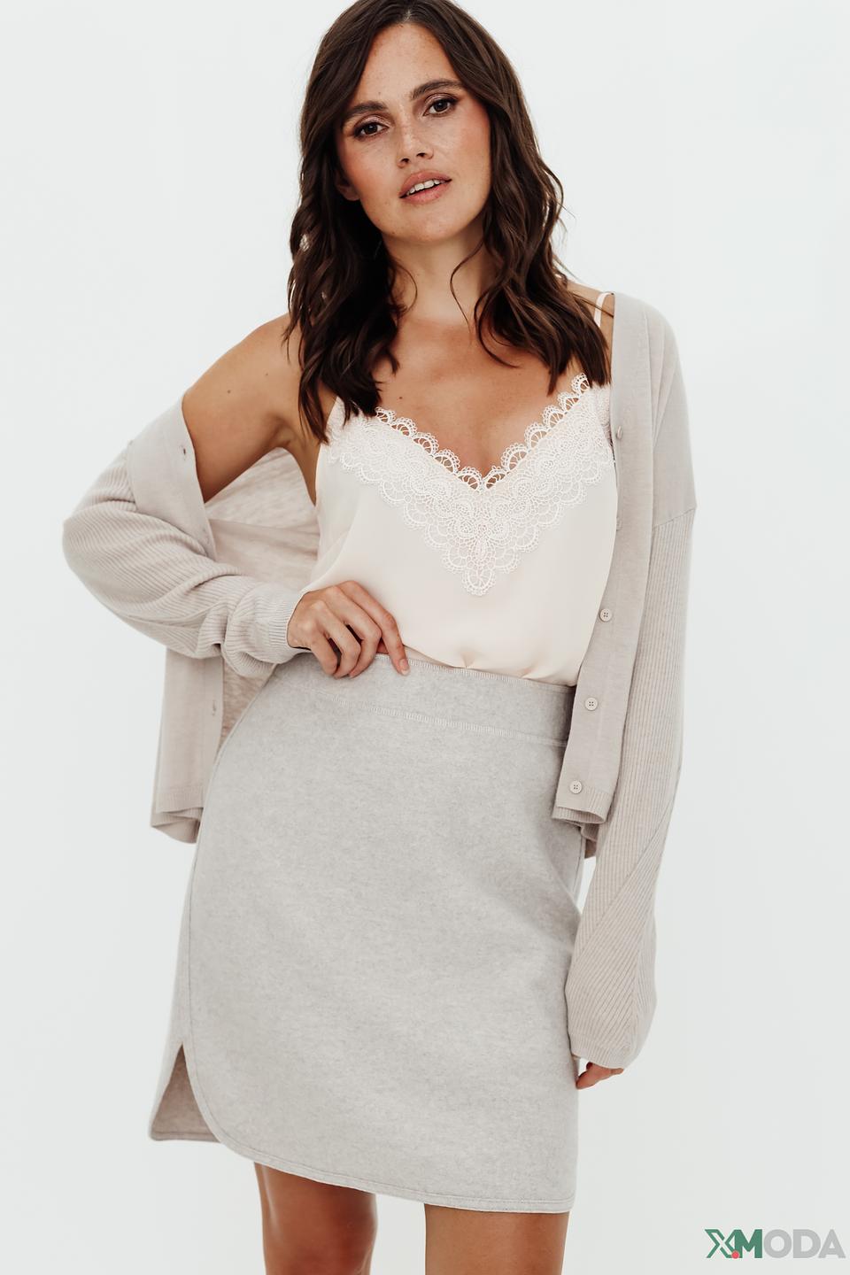 Юбка Marc Cain серая с разрезом