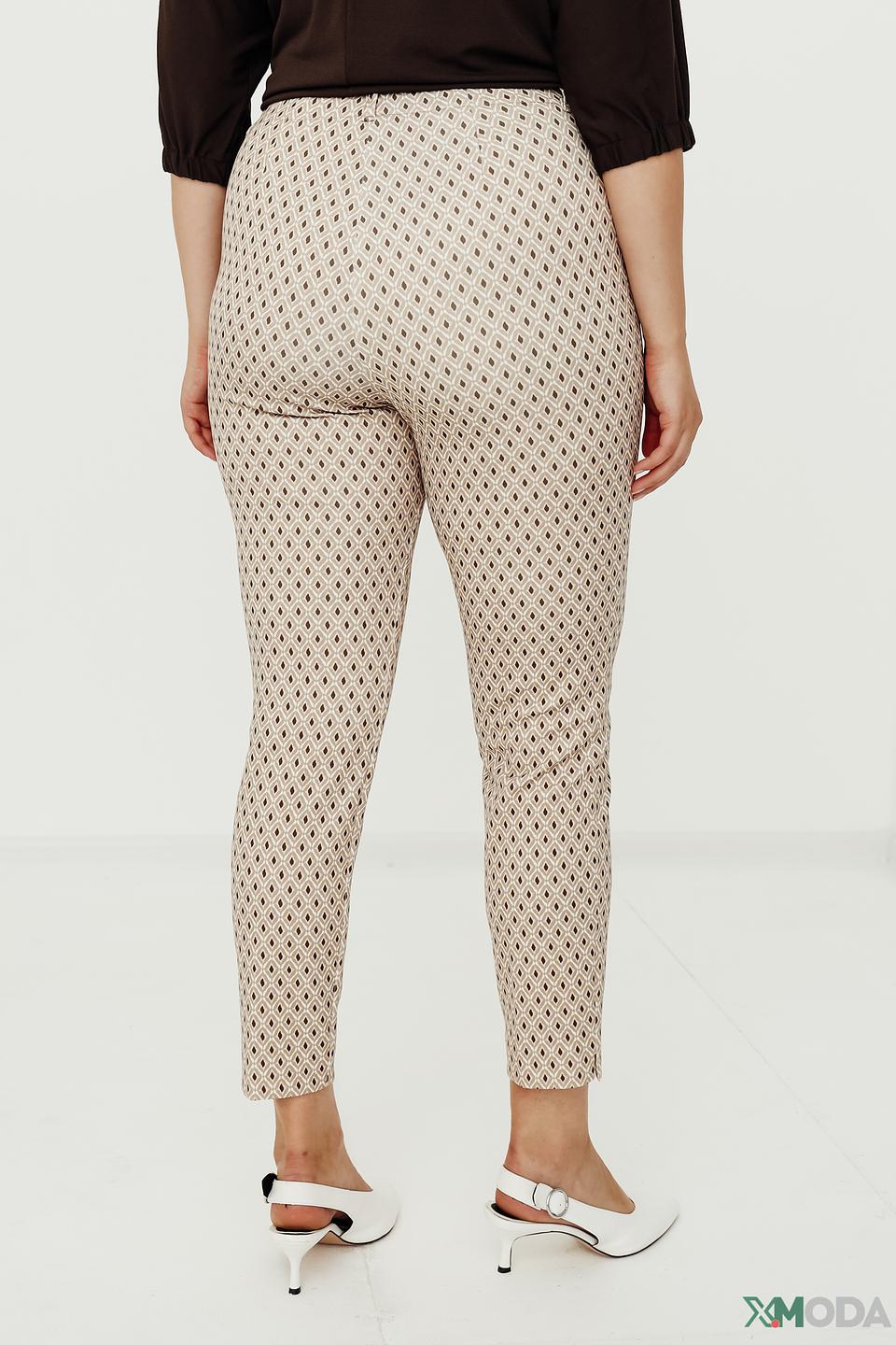 Брюки Bianca с принтом бежевые