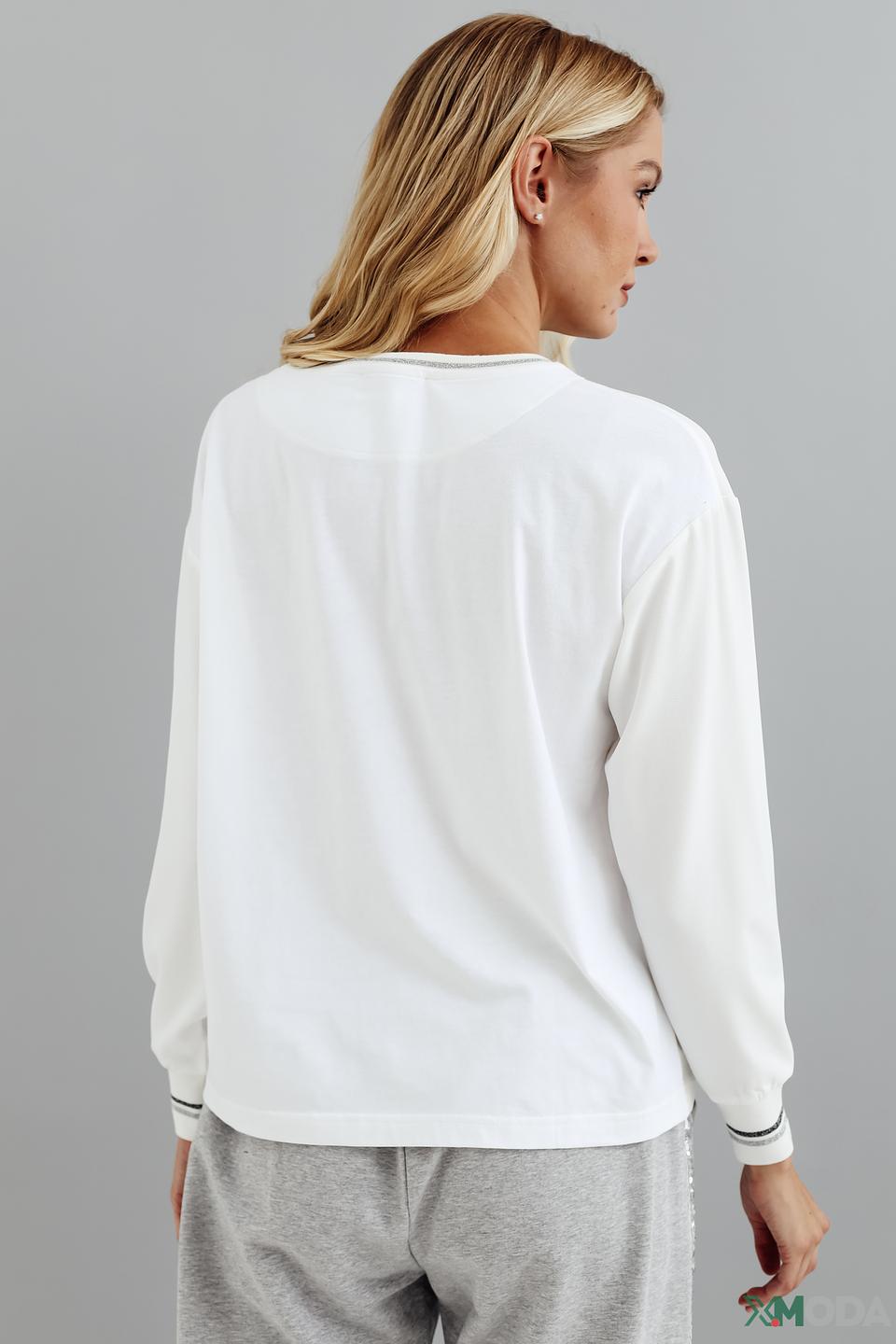 Пуловер Pezzo белый с полоской