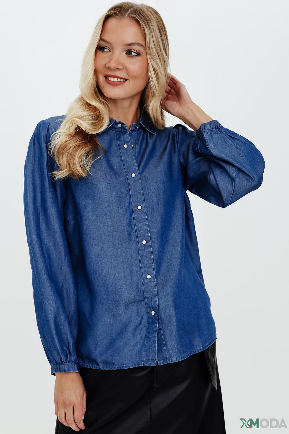 Рубашка Pezzo джинсовая синяя