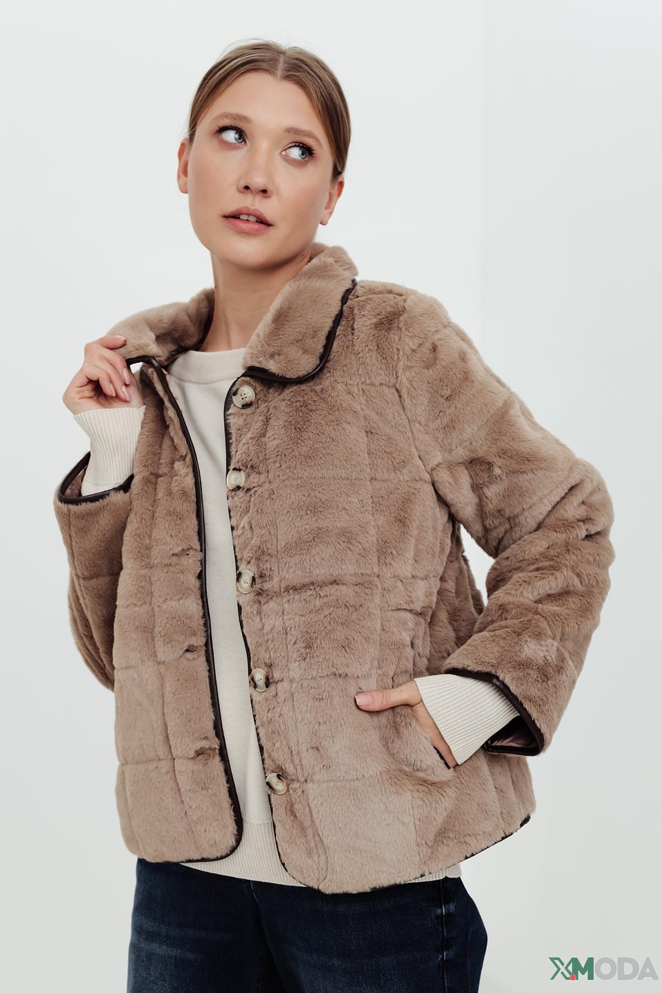 Куртка Pezzo искусственный мех бежевая