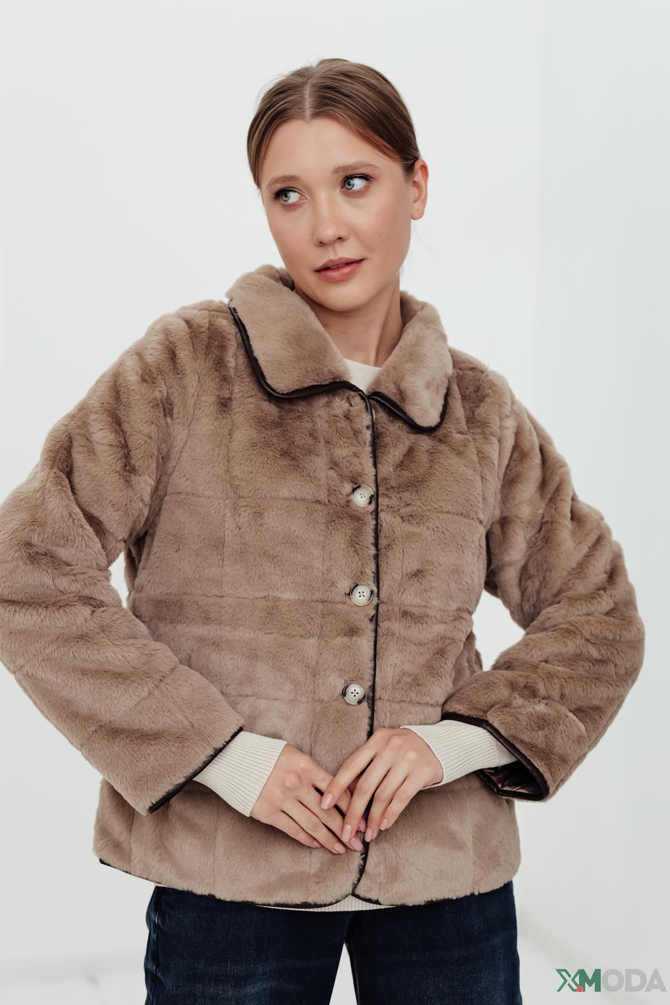 Куртка Pezzo искусственный мех бежевая