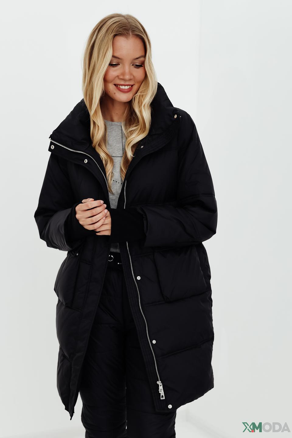 Пальто Pezzo чёрное стеганое