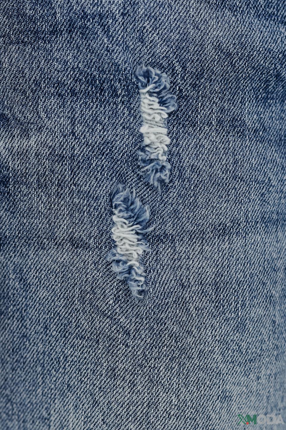 Джинсы Oui с вышивкой голубые