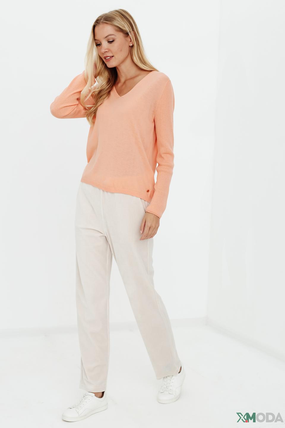 Пуловер Marc Cain V-образный персиковый