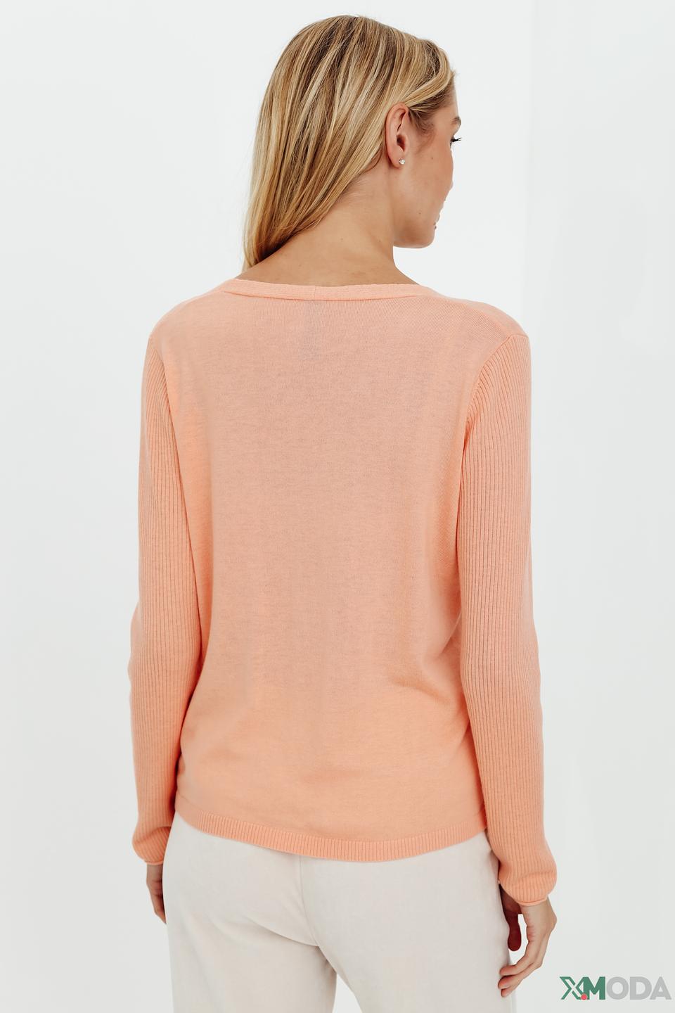 Пуловер Marc Cain V-образный персиковый