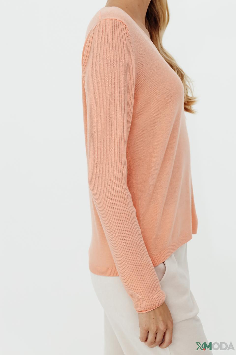 Пуловер Marc Cain V-образный персиковый